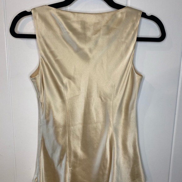 Gold silk Ann Taylor beaded tank - Picture 4 of 5